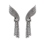 JAY FEDER PLATINUM OLD MINE DIAMOND WING DROP DANGLE EARRINGS