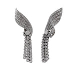 JAY FEDER PLATINUM OLD MINE DIAMOND WING DROP DANGLE EARRINGS