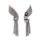 JAY FEDER PLATINUM OLD MINE DIAMOND WING DROP DANGLE EARRINGS