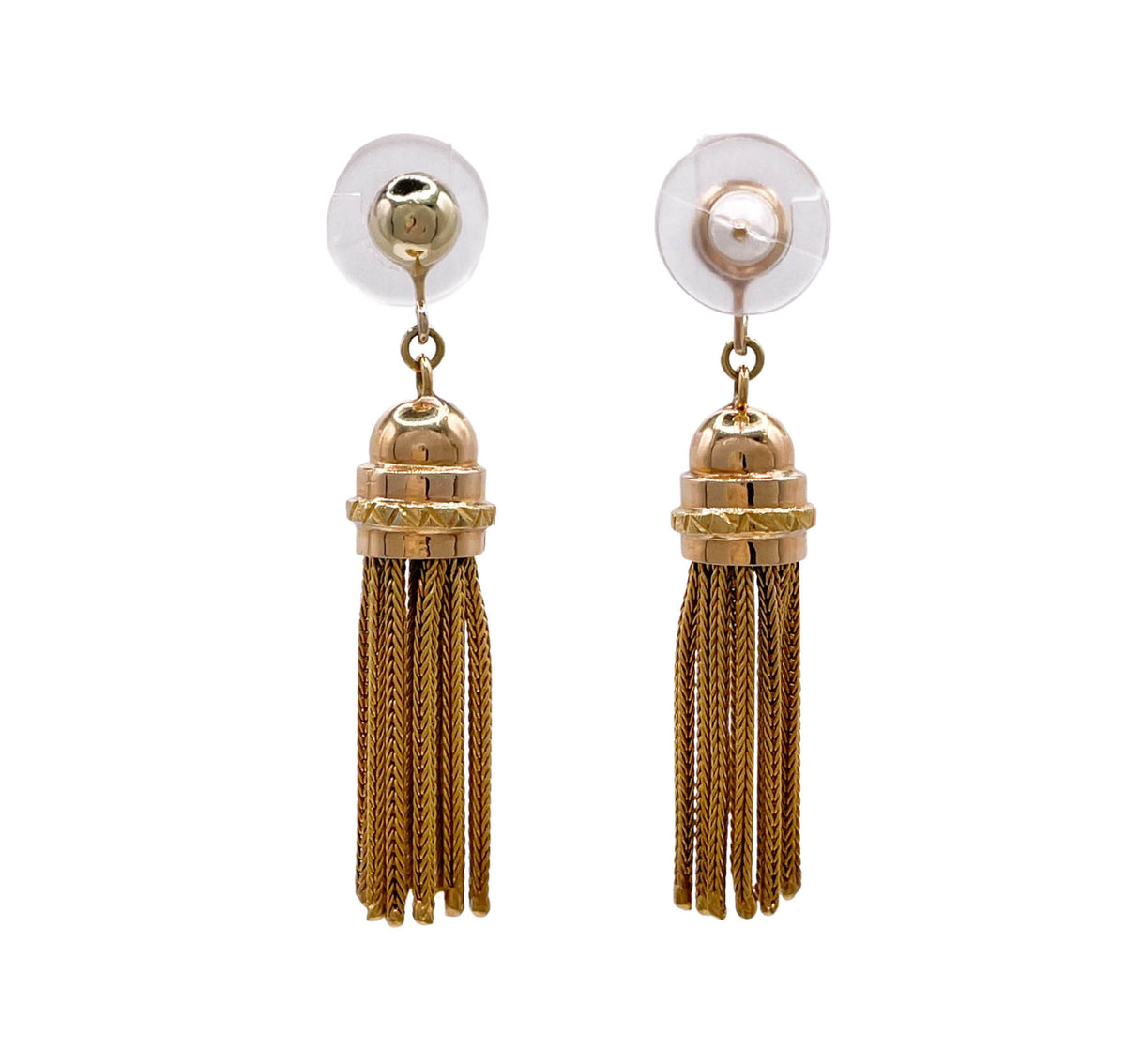 JAY FEDER 18K YELLOW GOLD TASSEL DROP DANGLE EARRINGS