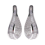 JAY FEDER 18K WHITE GOLD DIAMOND DROP EARRINGS