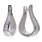 JAY FEDER 18K WHITE GOLD DIAMOND DROP EARRINGS