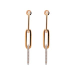 Jay Feder 14k Yellow Gold Diamond Paperclip Dangle Earrings