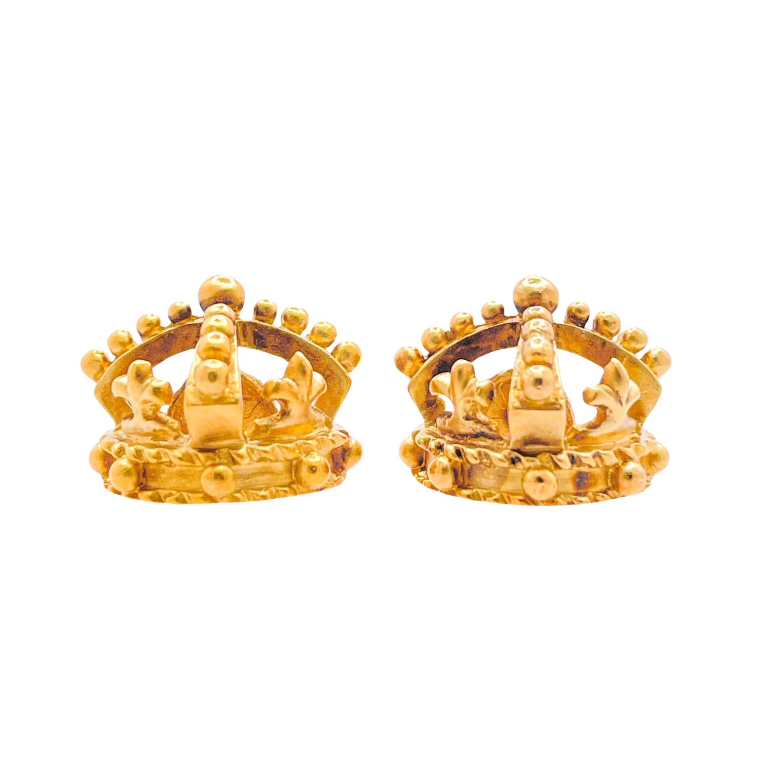 Jay Feder 14k Yellow Gold Crown Stud Earrings