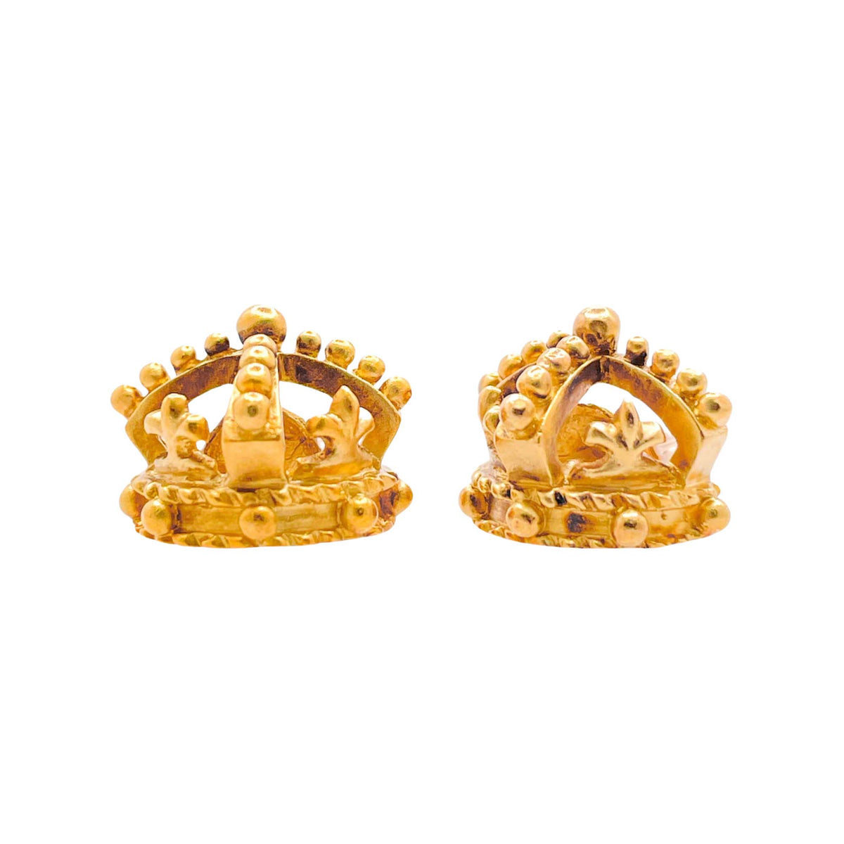 Jay Feder 14k Yellow Gold Crown Stud Earrings