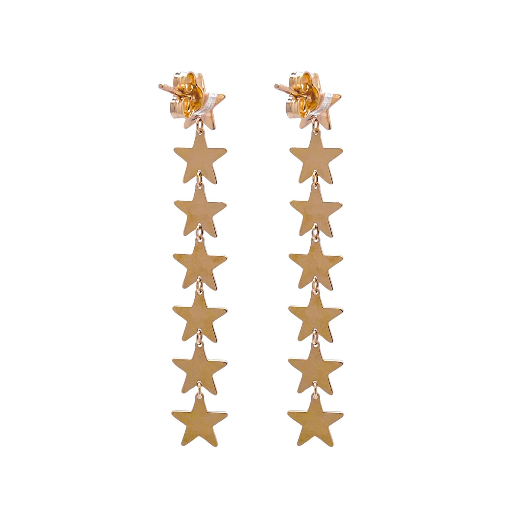 Jay Feder 14k Yellow Gold Stars Dangle Earrings