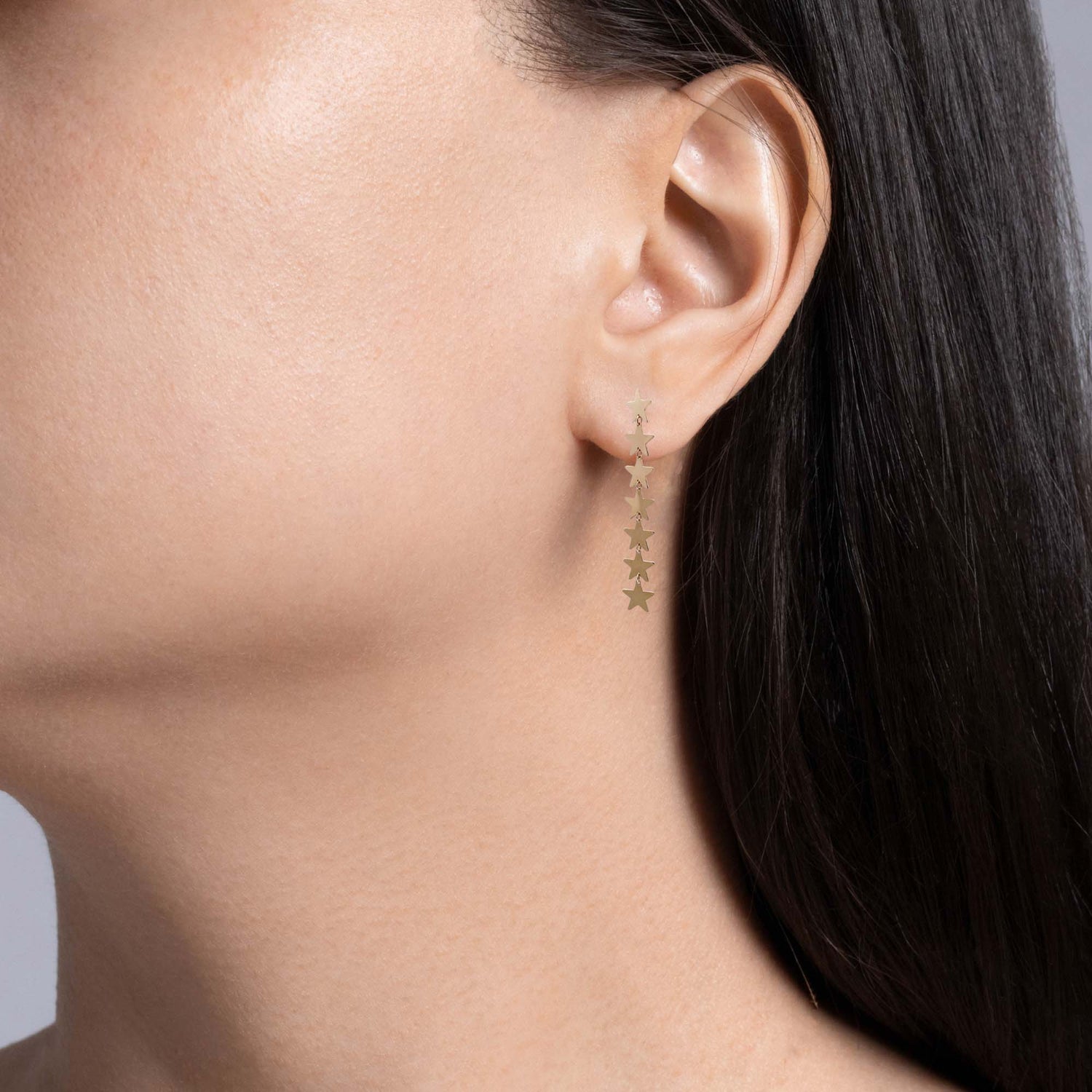 Jay Feder 14k Yellow Gold Stars Dangle Earrings