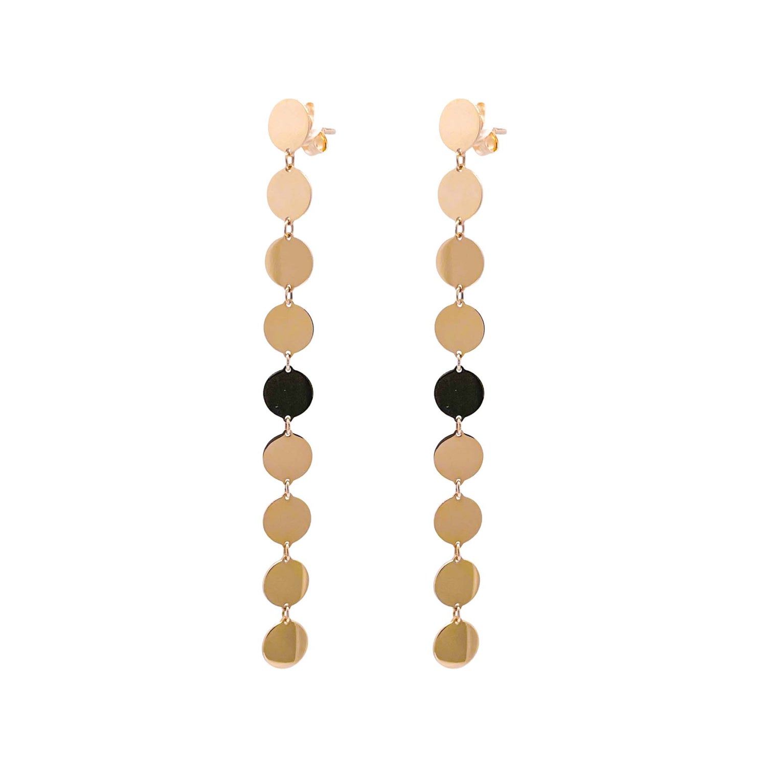 Jay Feder 14k Yellow Gold Discs Dangle Earrings