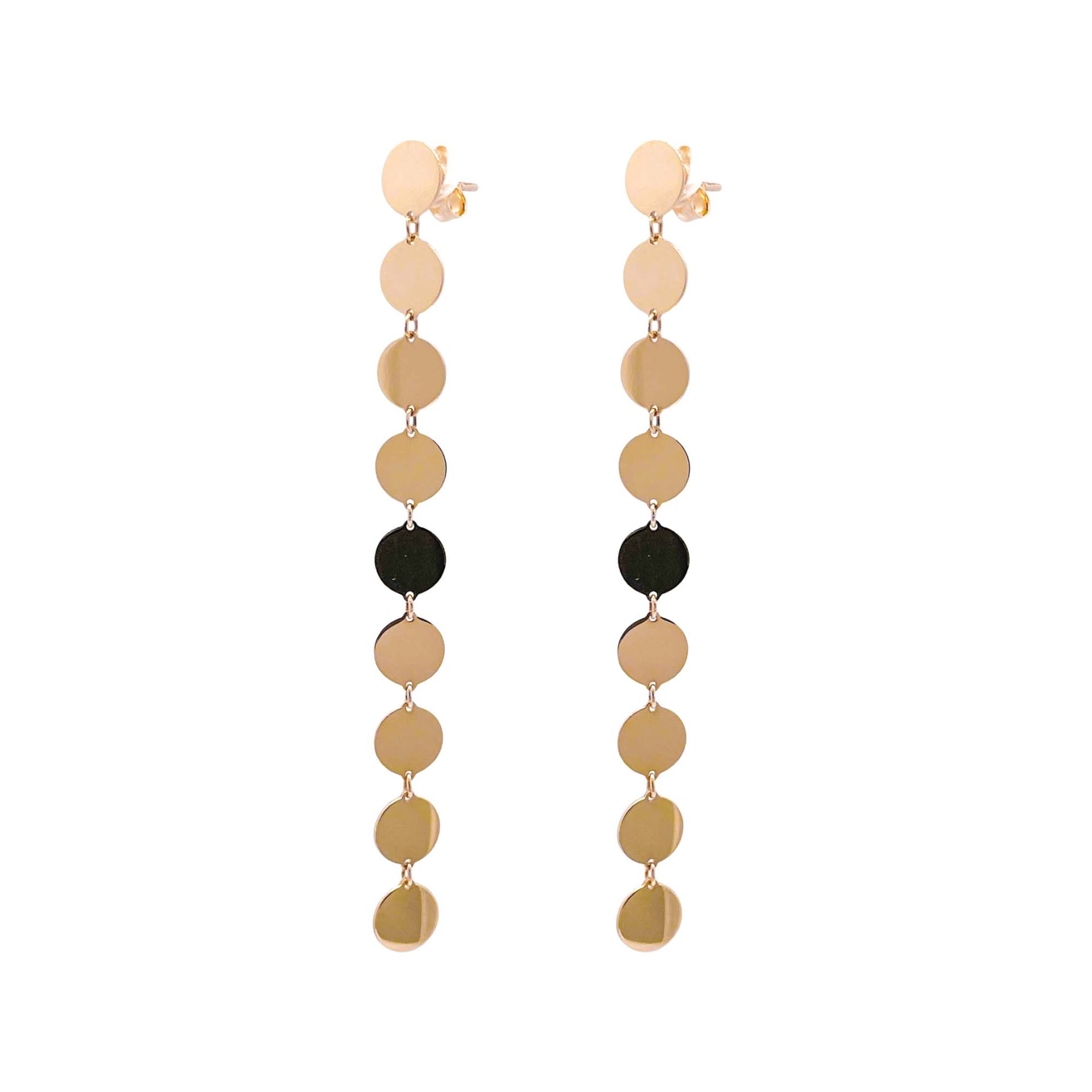 Jay Feder 14k Yellow Gold Discs Dangle Earrings
