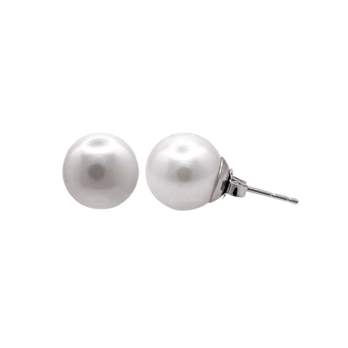 Jay Feder 14k White Gold Pearl Stud Earrings