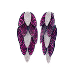 Sutra 18k White Gold Ruby and Diamond Leaves Drop Earrings