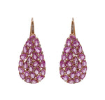 SUTRA 18K ROSE GOLD SAPPHIRE DIAMOND DROP DANGLE EARRINGS
