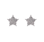 JAY FEDER PLATINUM DIAMOND STAR STUD EARRINGS