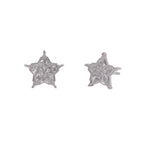 JAY FEDER PLATINUM DIAMOND STAR STUD EARRINGS