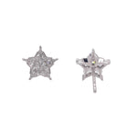 JAY FEDER PLATINUM DIAMOND STAR STUD EARRINGS