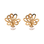 18k Yellow Gold Diamond Flower Earrings Jay Feder Jewelers