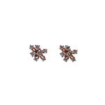 Jay Feder 18k Rose Gold Diamond Stud Earrings