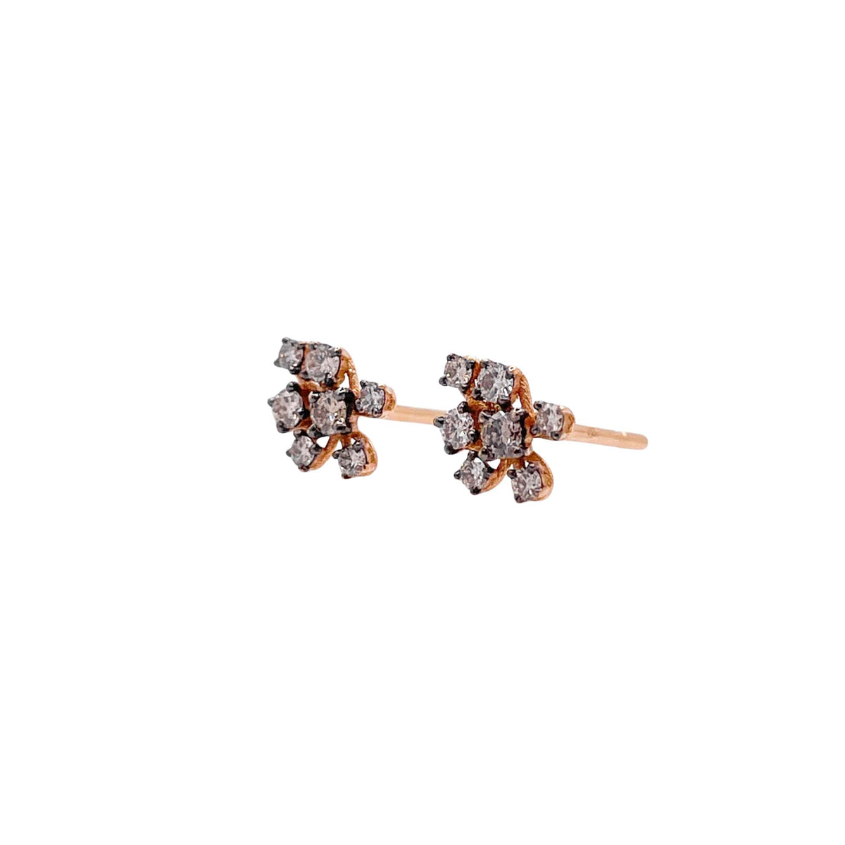 Jay Feder 18k Rose Gold Diamond Stud Earrings