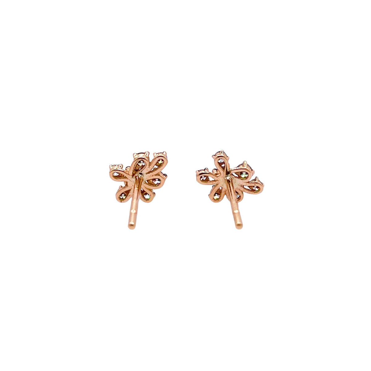 Jay Feder 18k Rose Gold Diamond Stud Earrings