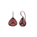 Jay Feder Blackened 18k Yellow/ 14k Rose Gold Ruby Diamond Inverted Drop Earrings