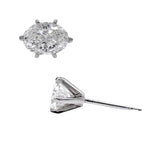 JAY FEDER 14K WHITE GOLD OVAL DIAMOND STUD EARRINGS