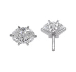 JAY FEDER 14K WHITE GOLD OVAL DIAMOND STUD EARRINGS