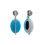 Jay Feder 14k White Gold Turquoise and Diamond Drop Earrings