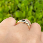 Jay Feder 14k Yellow Gold Diamond Stars Dome Band Ring