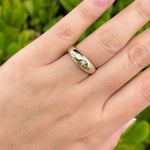 Jay Feder 14k Yellow Gold Diamond Stars Dome Band Ring