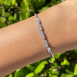 Jay Feder 14k White Gold Oval Diamond Bead Bracelet