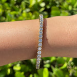 Jay Feder 18k Yellow Gold Diamond Stretchy Tennis Bangle Bracelet