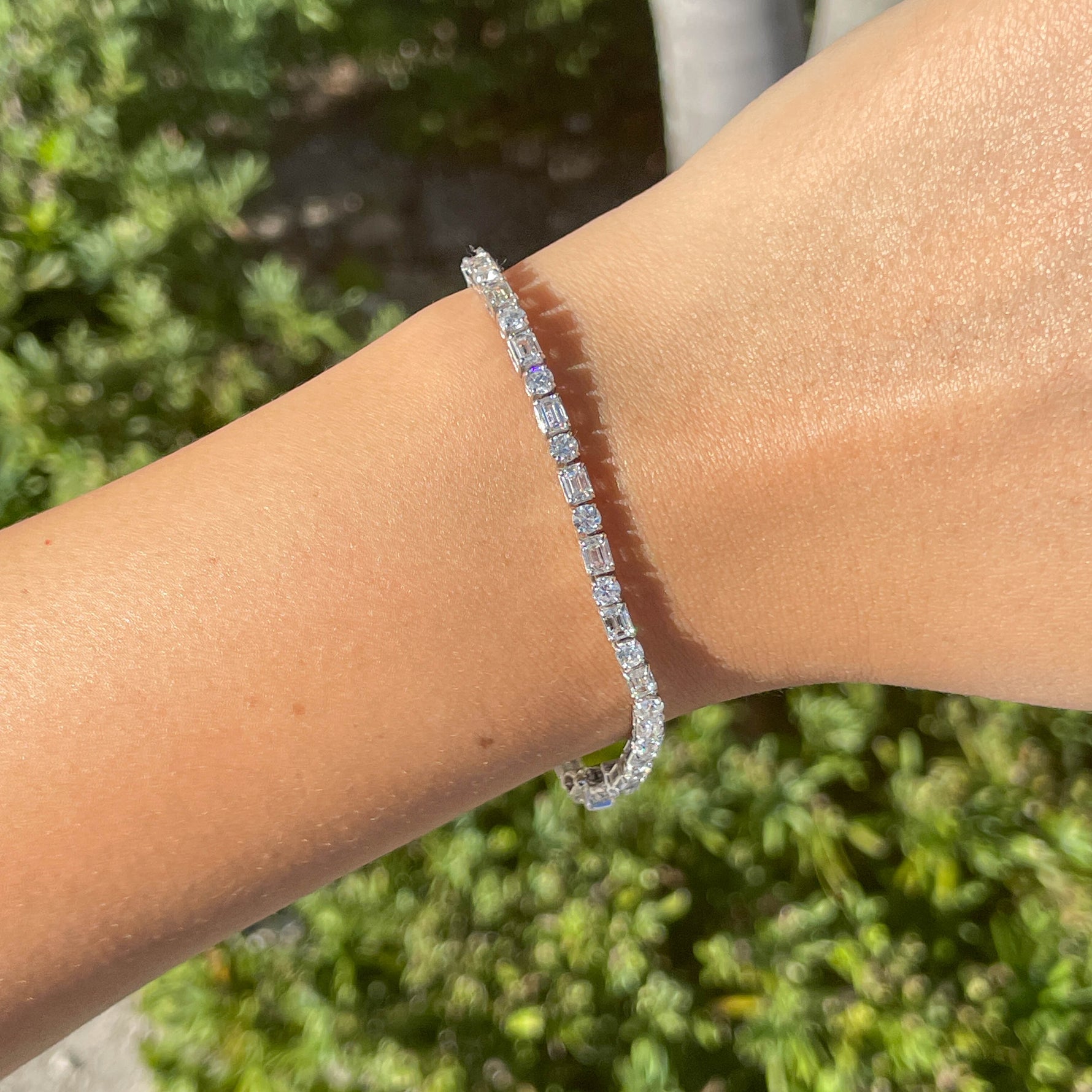 Jay Feder 14k White Gold Diamond Tennis Bracelet