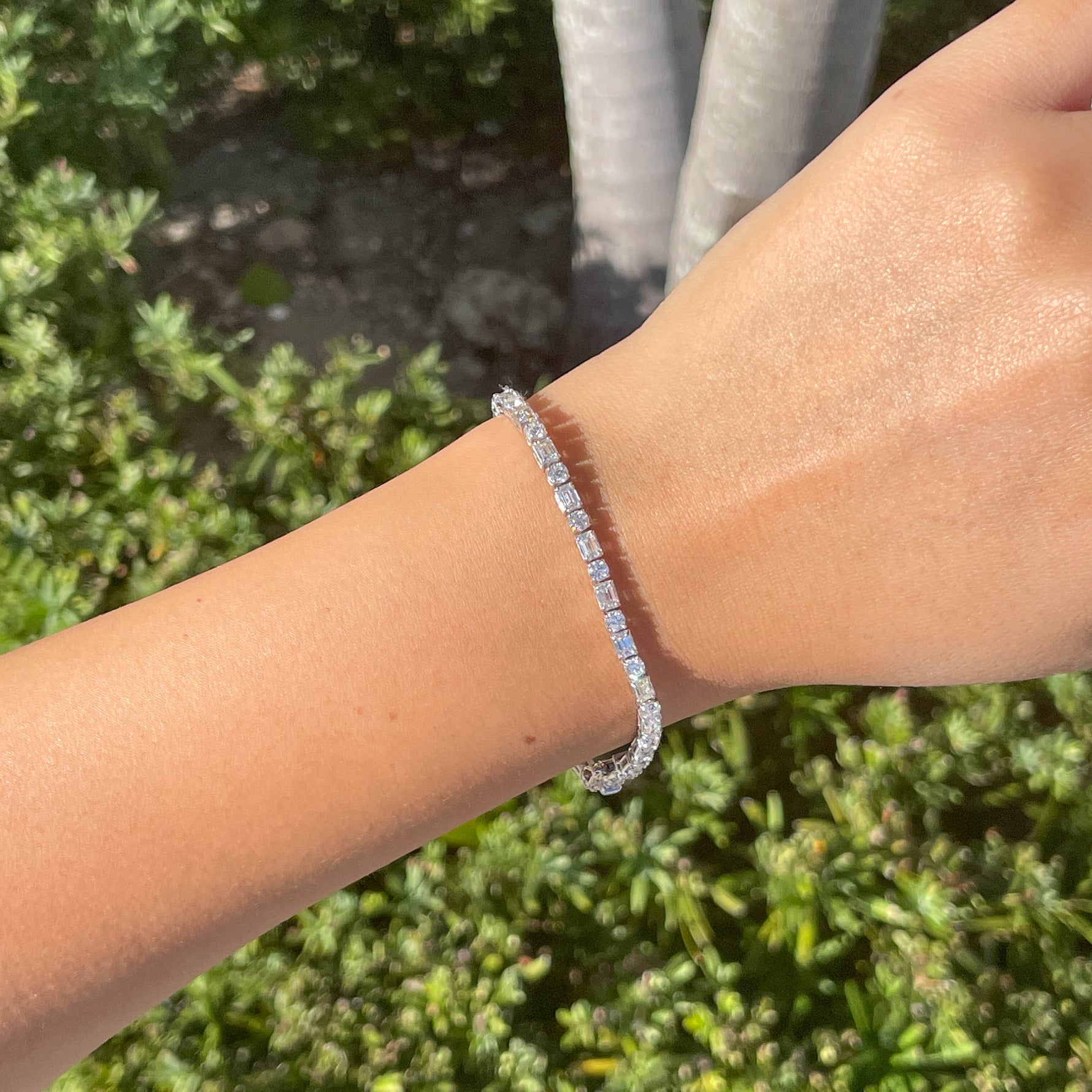 Jay Feder 14k White Gold Diamond Tennis Bracelet