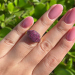 Jay Feder 14k Yellow Gold Ruby Pave Set Ring