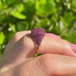 Jay Feder 14k Yellow Gold Ruby Pave Set Ring