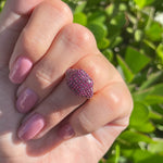 Jay Feder 14k Yellow Gold Ruby Pave Set Ring