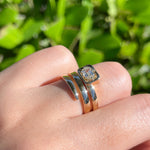 Jay Feder 14k Yellow Gold Emerald cut Diamond Wrap Ring