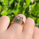Jay Feder 14k Yellow Gold Emerald cut Diamond Wrap Ring