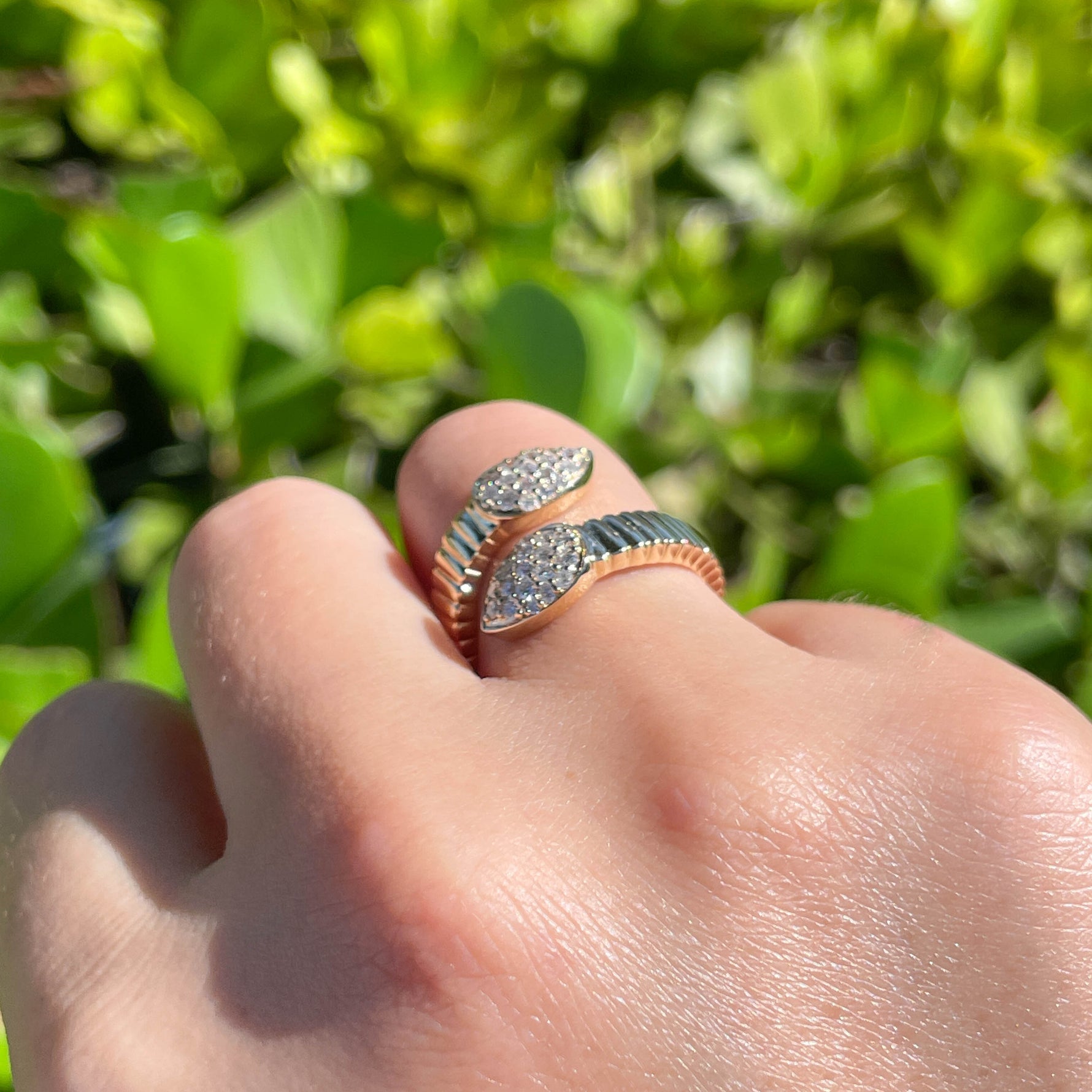 Jay Feder 14k Yellow Gold Diamond Wrap Bypass Ring