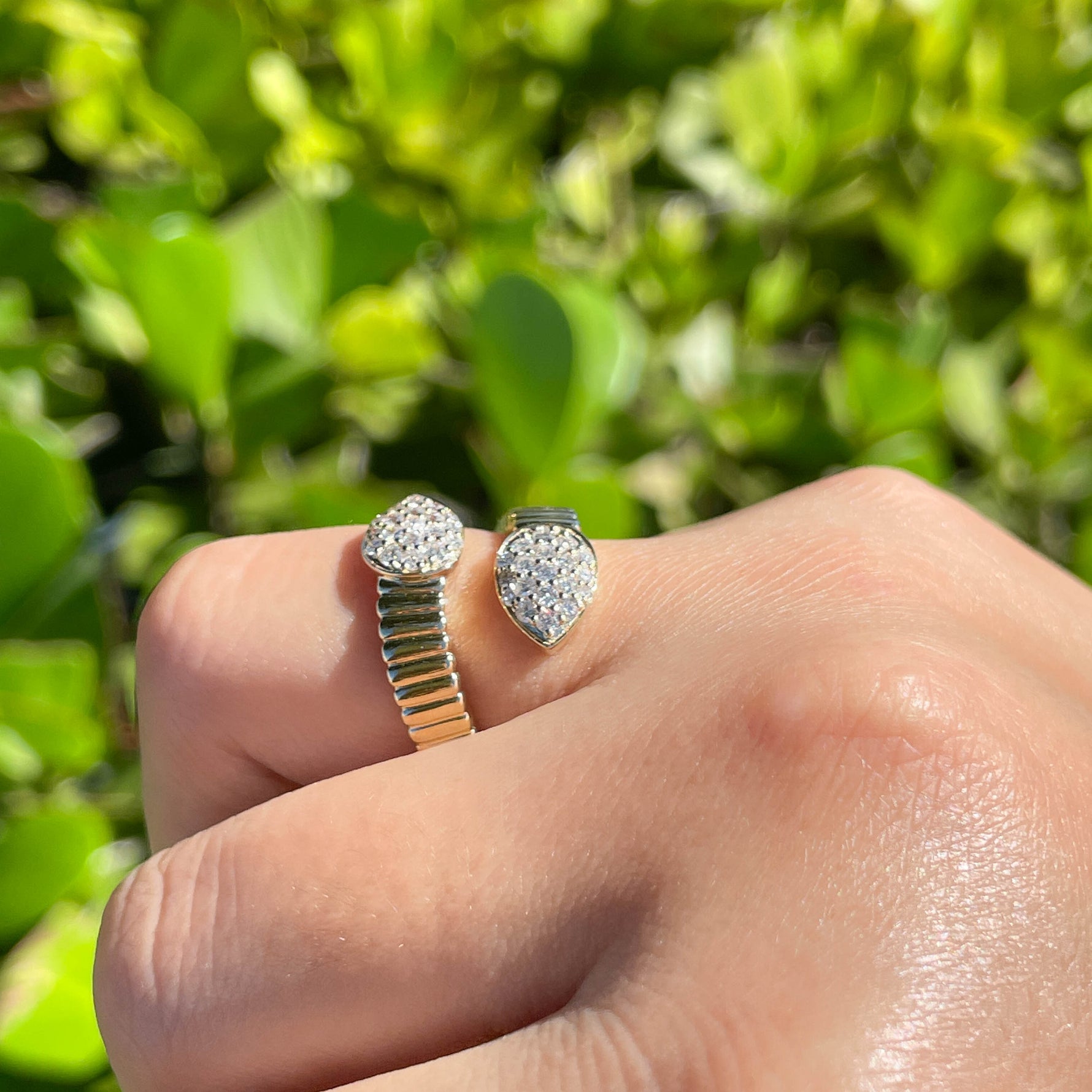 Jay Feder 14k Yellow Gold Diamond Wrap Bypass Ring