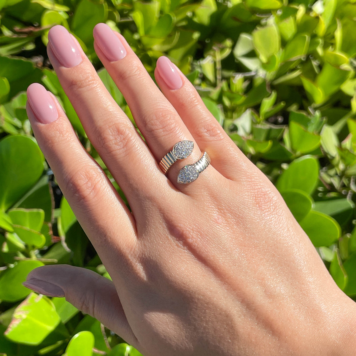 Jay Feder 14k Yellow Gold Diamond Wrap Bypass Ring