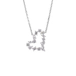 Jay Feder 18k White Gold Diamond Heart Shaped Pendant Necklace
