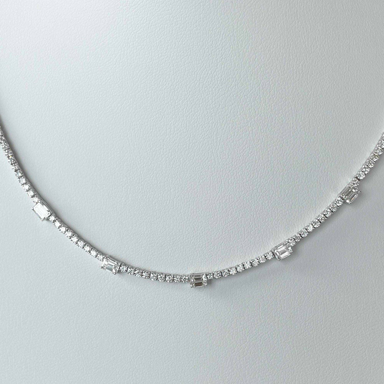 Jay Feder 14k White Gold Diamond Station Necklace