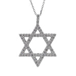 Jay Feder 14k White Gold Diamond Star of David Pendant Necklace
