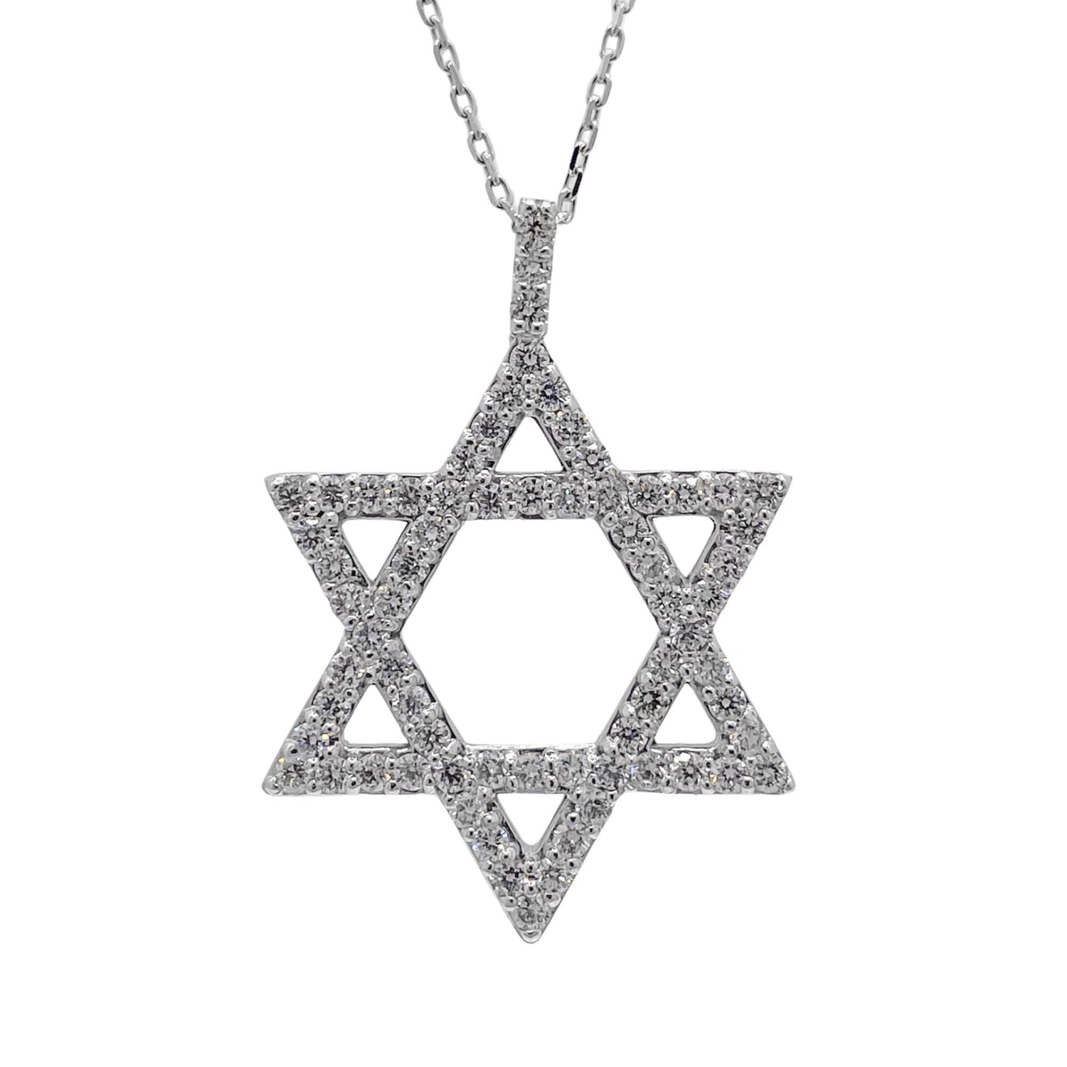 Jay Feder 14k White Gold Diamond Star of David Pendant Necklace