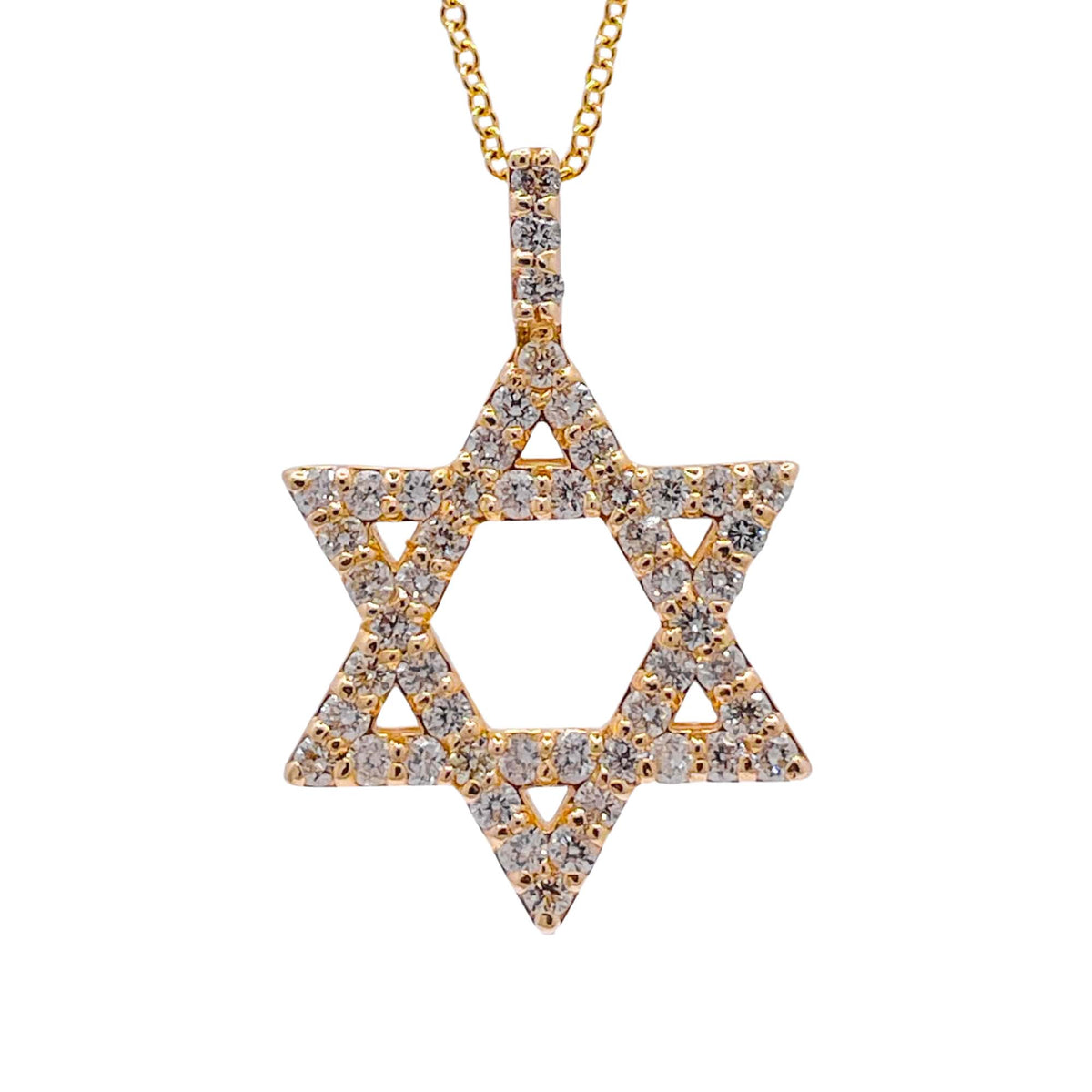 Jay Feder 14k Yellow Gold Diamond Star of David Pendant Necklace