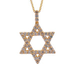 Jay Feder 14k Yellow Gold Diamond Star of David Pendant Necklace