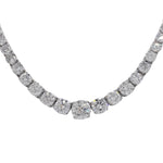 Jay Feder 18k White Gold Round Diamond Graduated Necklace