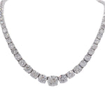 Jay Feder 18k White Gold Round Diamond Graduated Necklace