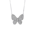 Jay Feder 14k White Gold Diamond Butterfly Pendant Necklace